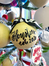 Load image into Gallery viewer, Paper Mache Bow Ball Ornament
